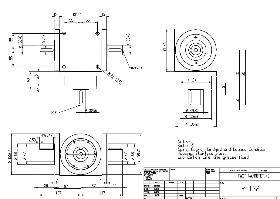 RT/RTT32 Series drawing